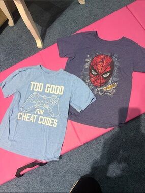 Spider-Man Graphic Tee & 'Too Good for Cheat Codes' Gaming Tee - Blue Combo